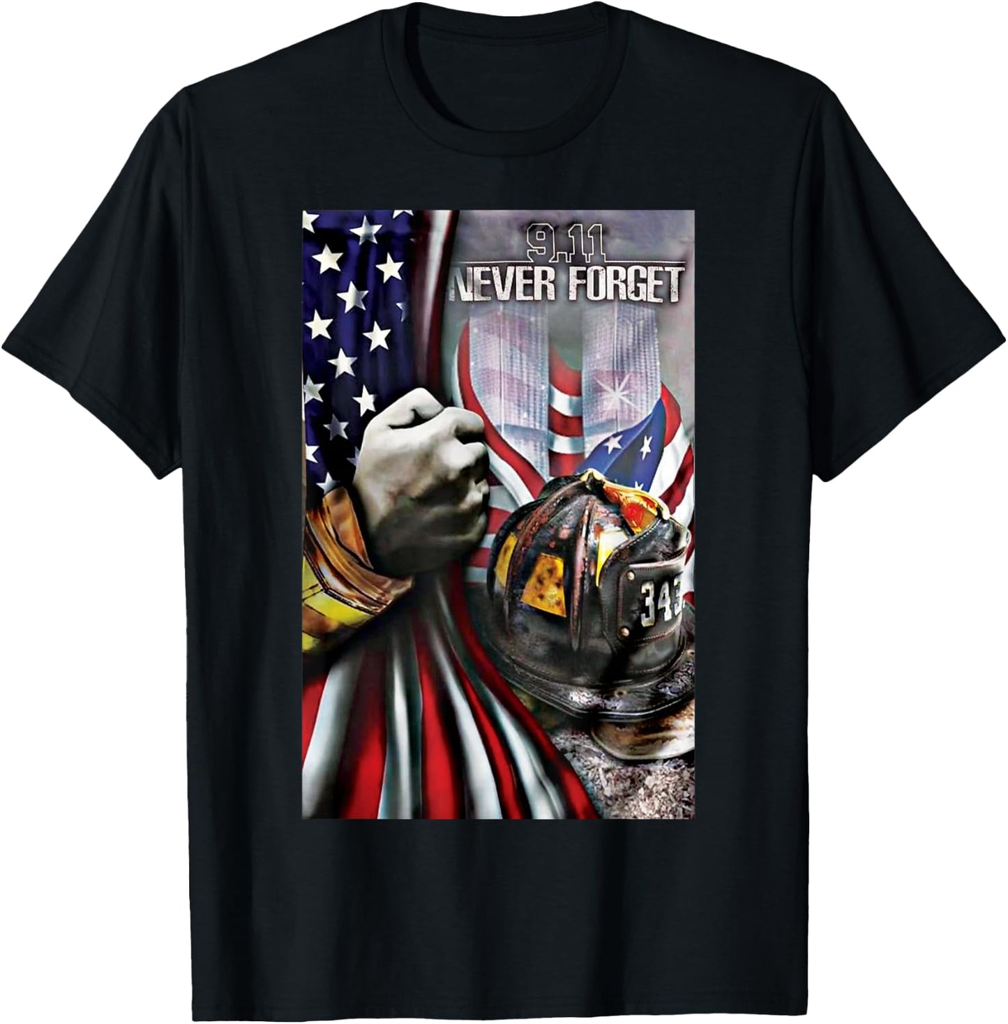 Remember 9-11 American Patriotic 20th Anniversary T-Shirt - T-Shirt | Black