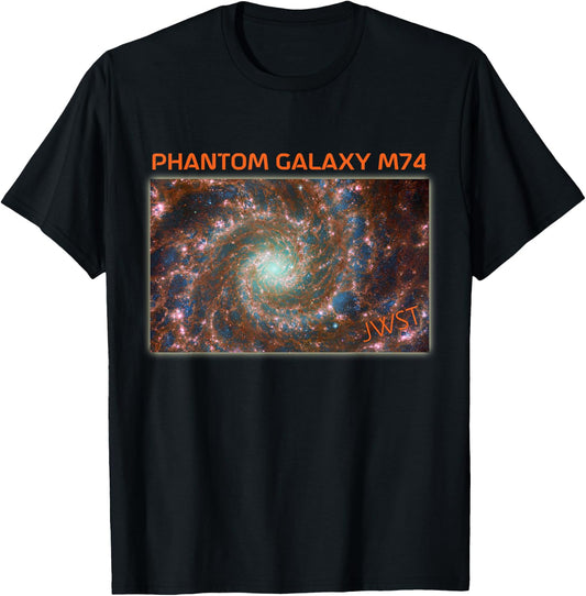 Webb Space Telescope New Image Phantom Galaxy M74 JWST T-Shirt - T-Shirt | Black