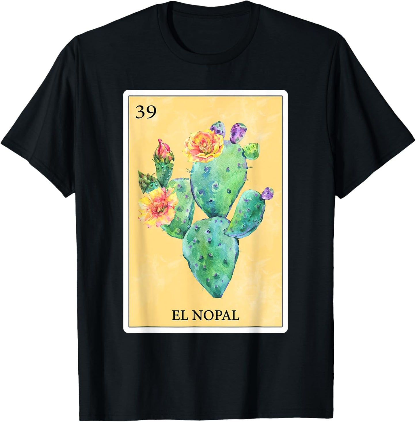 El Nopal Funny Cactus Spanish-Mexican Bingo Gifts Card T-Shirt - T-Shirt | Black