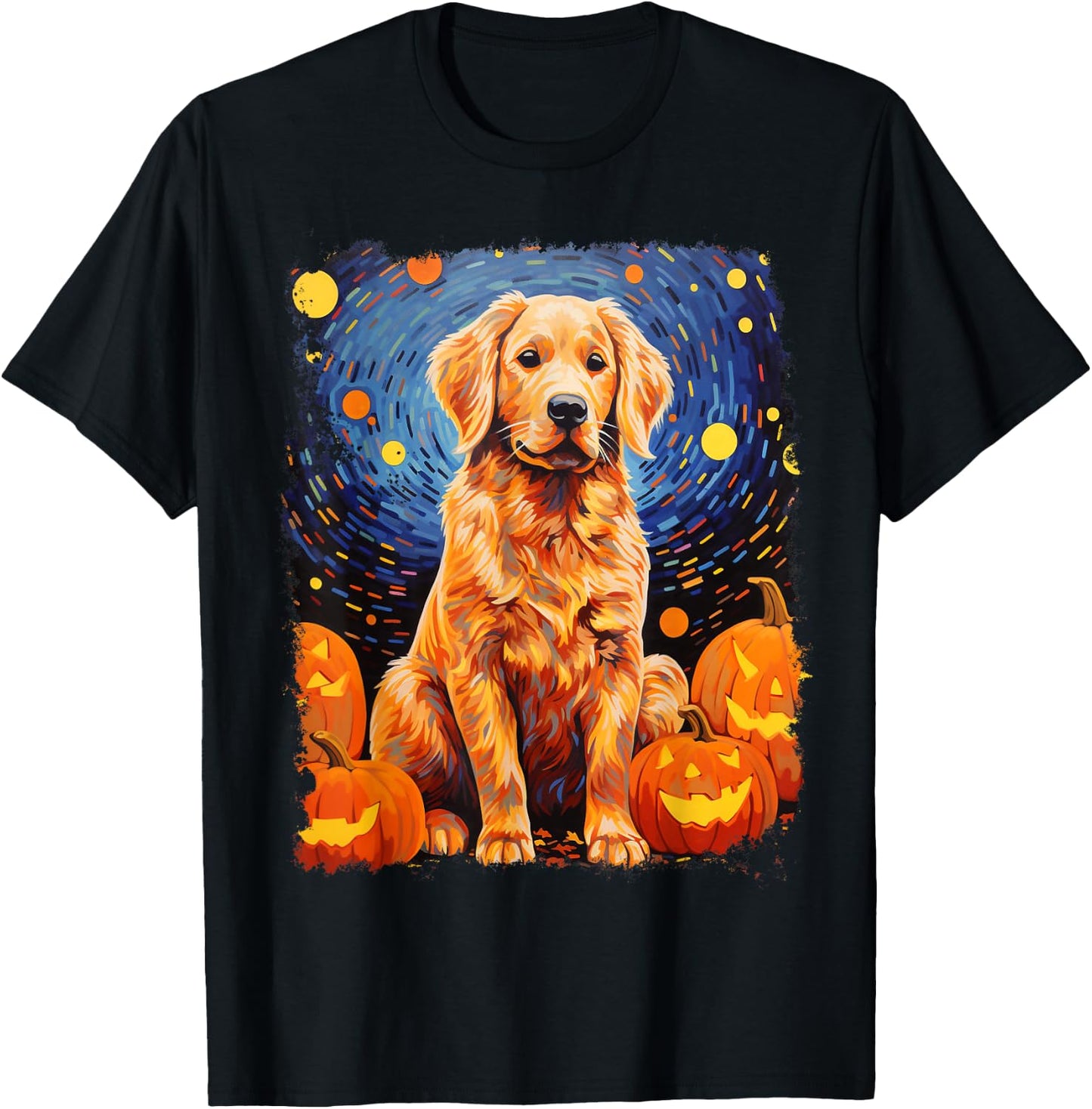 Golden Retriever Halloween T-Shirt - T-Shirt | Black