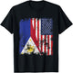 Philippines USA Flag Distressed - Half American T-Shirt - T-Shirt | Black