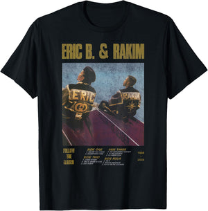 Eric B & Rakim – FTL Tracklist On Blue T-Shirt - T-Shirt | Black