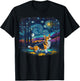 Dog Lovers Starry Night Corgi T-Shirt - T-Shirt | Black
