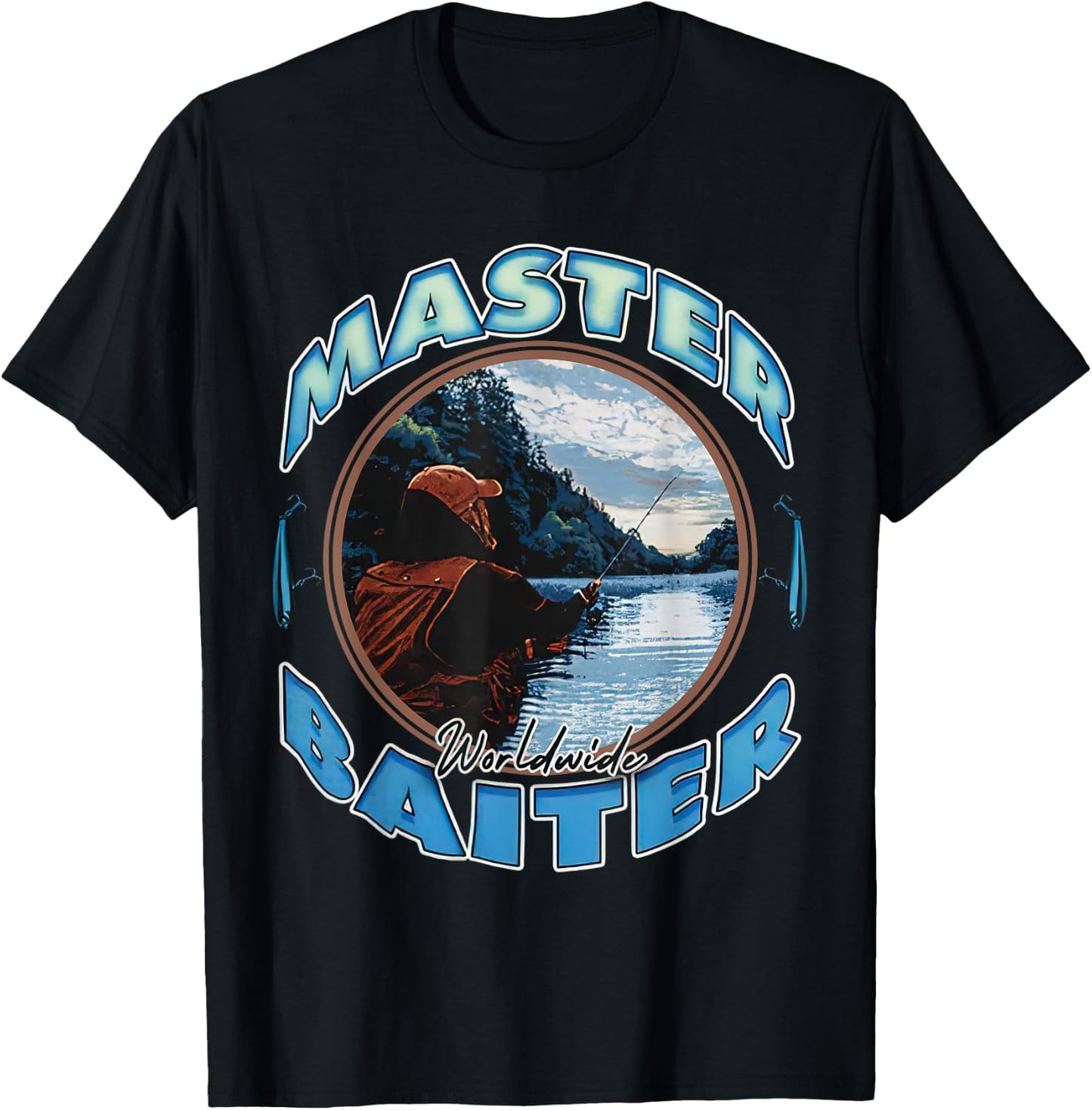 Master Baiter Worldwide Fishing Enthusiast T-Shirt - T-Shirt | Black
