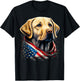 USA 4th Of July Yellow Patriotic American Labrador Retriever T-Shirt - T-Shirt | Black