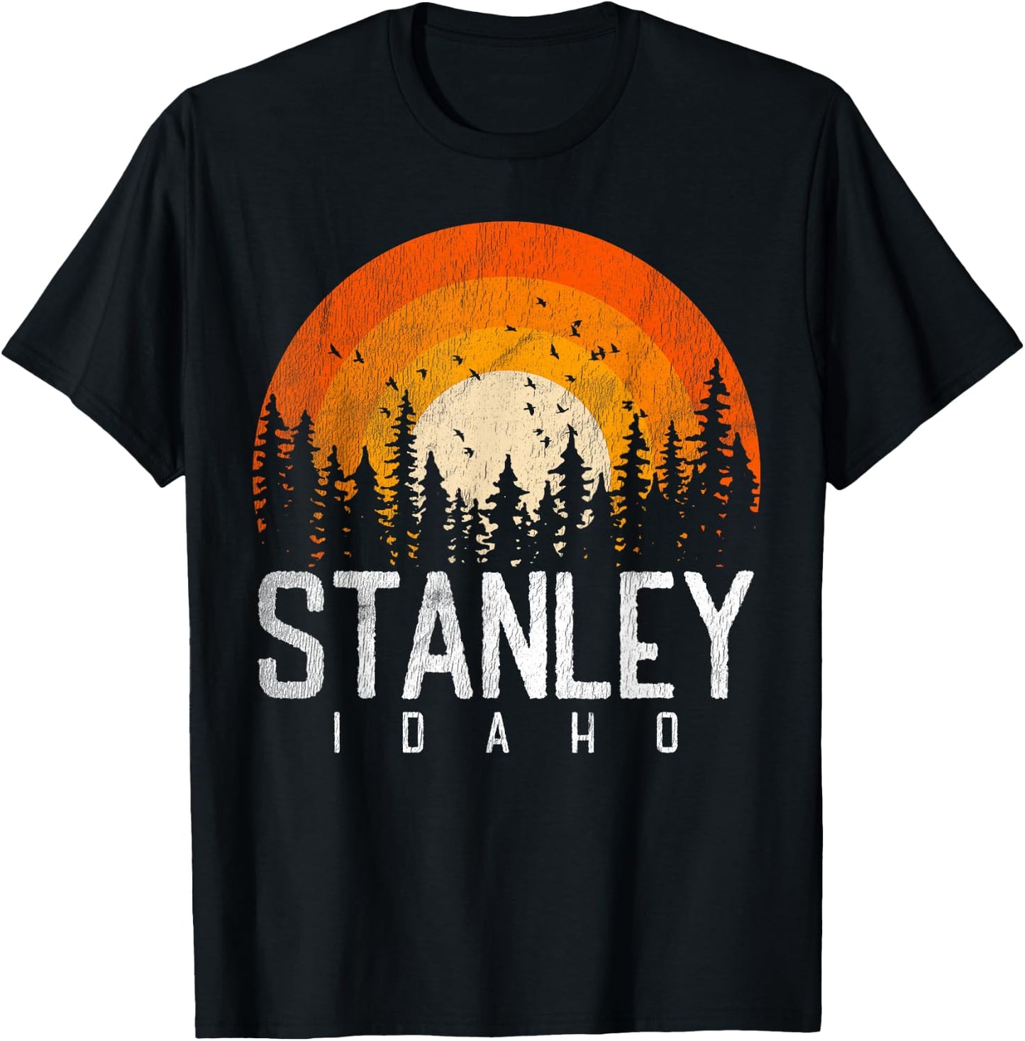 Stanley Idaho ID Shirt Retro Style Vintage 70s 80s 90s Gift T-Shirt - T-Shirt | Black