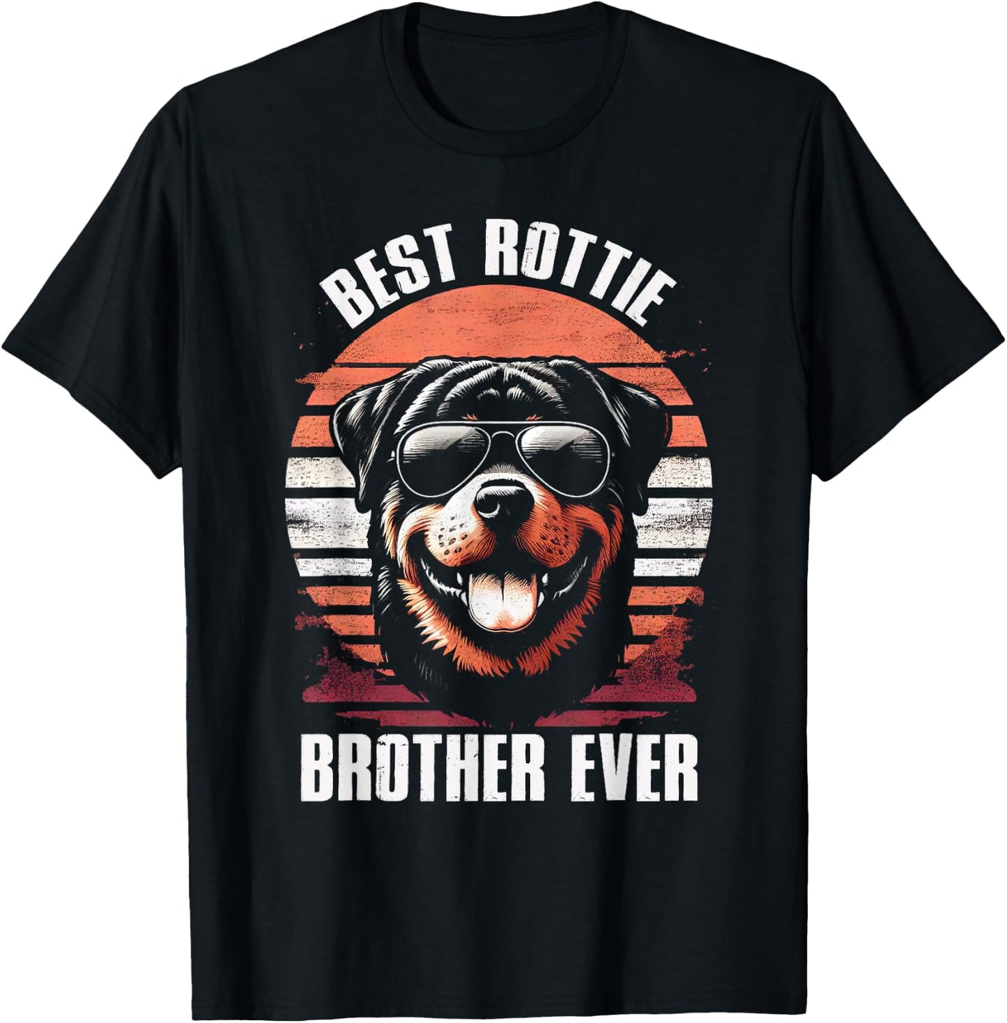 Best Rottie Brother Ever Rottweiler Dog Vintage T-Shirt - T-Shirt | Black
