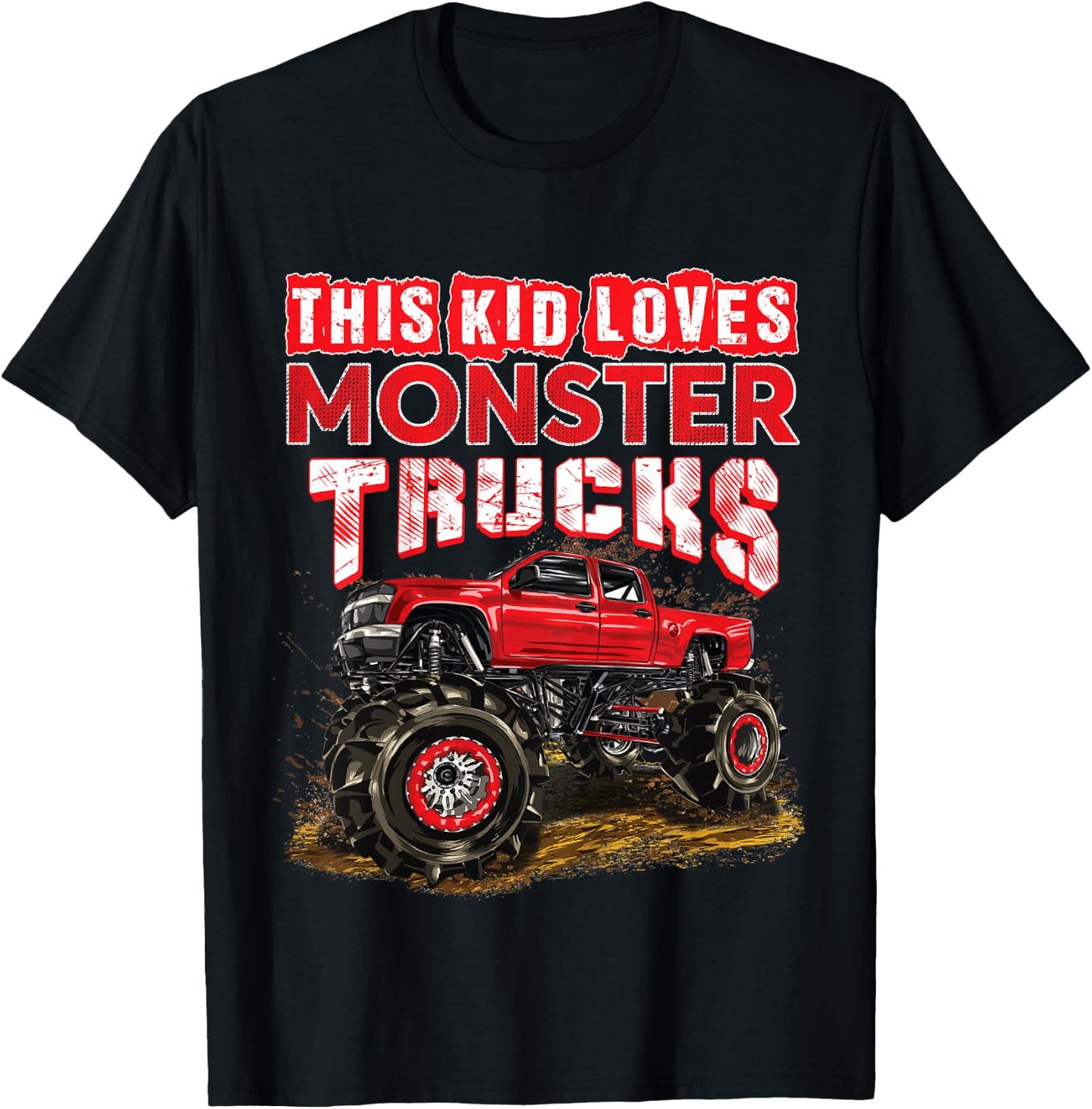 Monster Truck For Kids Boys Girls Monster Truck Lovers T-Shirt - T-Shirt | Black