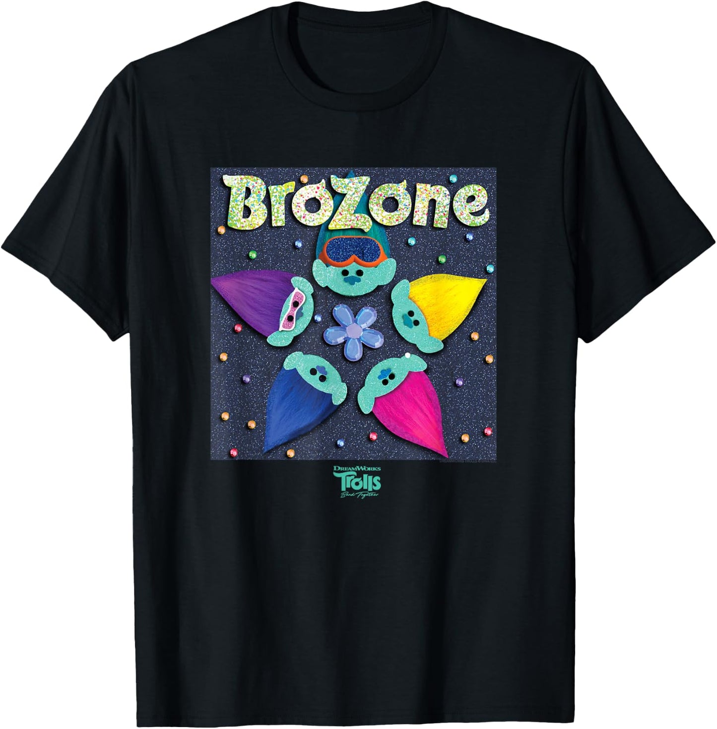 DreamWorks Trolls Band Together Psychedelic T-Shirt - T-Shirt | Black