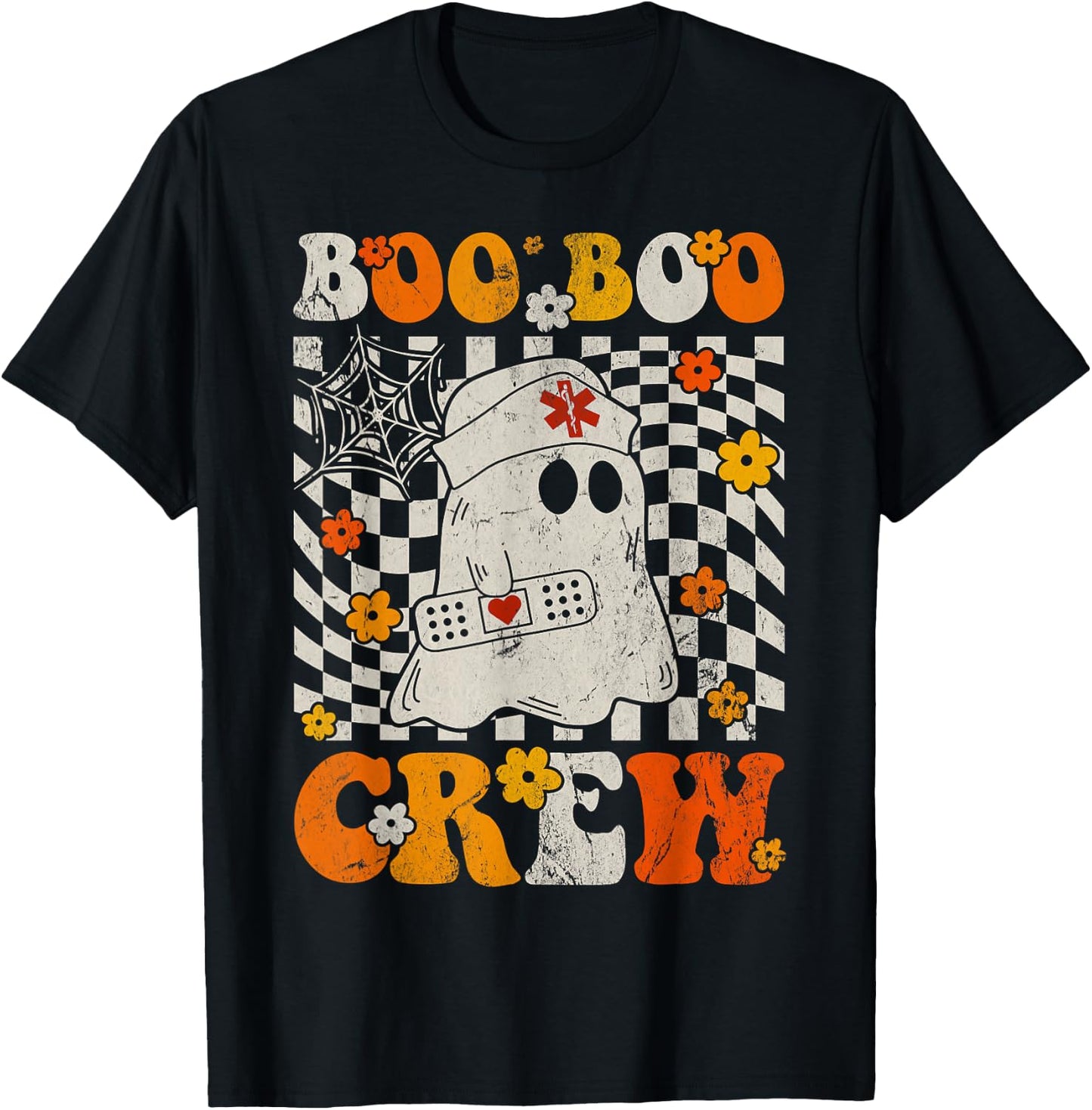 Funny Boo Boo Crew Nurse Halloween Costume Ghost Nursery T-Shirt - T-Shirt | Black