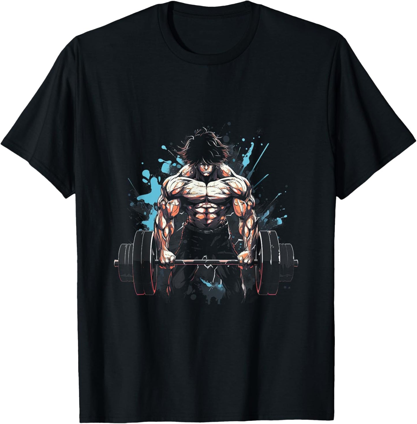 Anime Young Deadlift Fitness Motivation Strenght T-Shirt - T-Shirt | Black