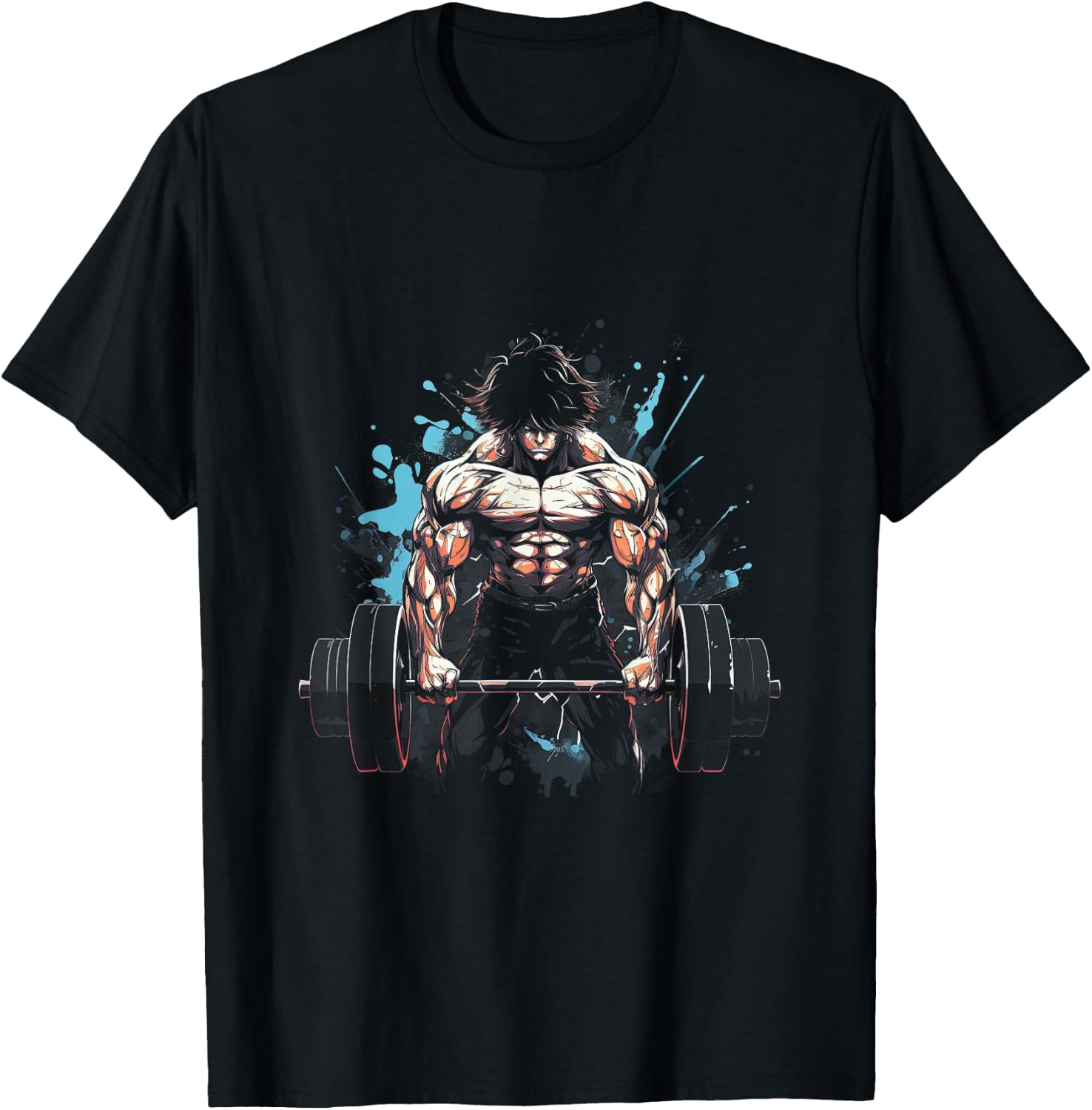 Anime Young Deadlift Fitness Motivation Strenght T-Shirt - T-Shirt | Black