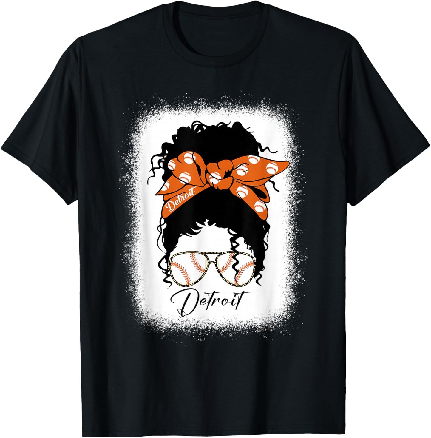 Datroit Messy Bun Bleached I Love Datroit T-Shirt - T-Shirt | Black