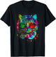 Hippie Cat Tie Dye Peace Sign 60s Psychedelic-Pet Cat Lovers T-Shirt - T-Shirt | Black
