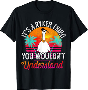 It's A Ryker Thing You Wouldn't Understand Funny Ryker Name T-Shirt - T-Shirt | Black