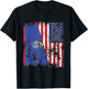 Guam USA Flag Distressed - Half American Kids Men T-Shirt - T-Shirt | Black