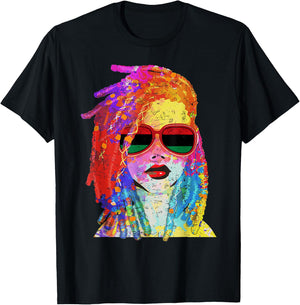 Loc'd Hair Black Queen Afro Woman Melanin Girl Art Small T-Shirt - T-Shirt | Black