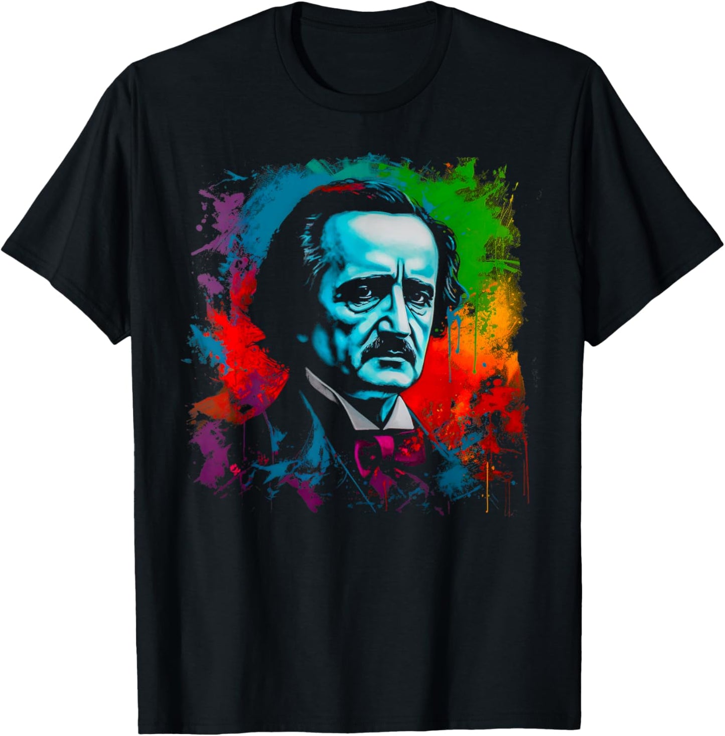ExpressionWear Edgar Allan Poe Horror - -Adults, Black, Small, Short Sleeve, Classic Fit, Cotton, Polyester T-Shirt - T-Shirt | Black