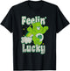 Care Bears Good Luck Bear Jumping Feelin Lucky Distressed T-Shirt - T-Shirt | Black