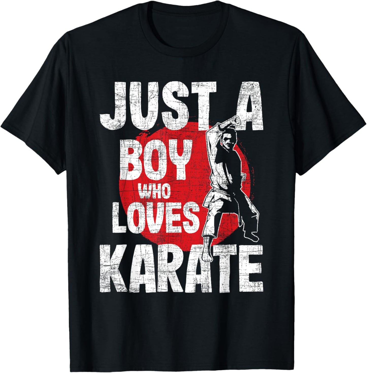 Just A Boy Who Loves Karate - Martial Arts Coach Karateka T-Shirt - T-Shirt | Black
