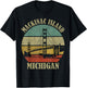 Mackinac Island Bridge Michigan Great Lakes Huron Ferry Trip T-Shirt - T-Shirt | Black