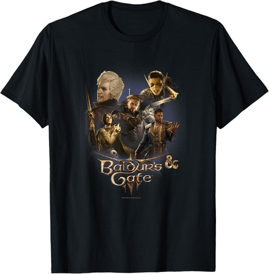 Dungeons & Dragons Baldur's Gate III Companions Group T-Shirt - T-Shirt | Black