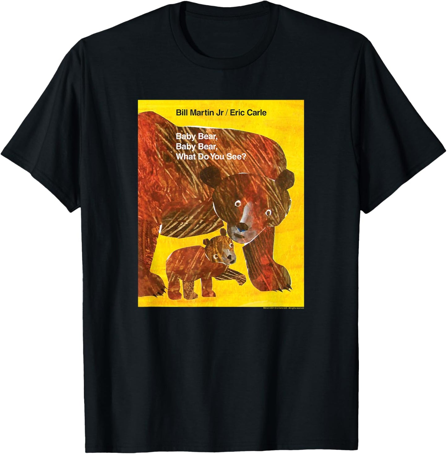 Eric Carle Baby Bear, Baby Bear What Do You See? Book Cover T-Shirt - T-Shirt | Black