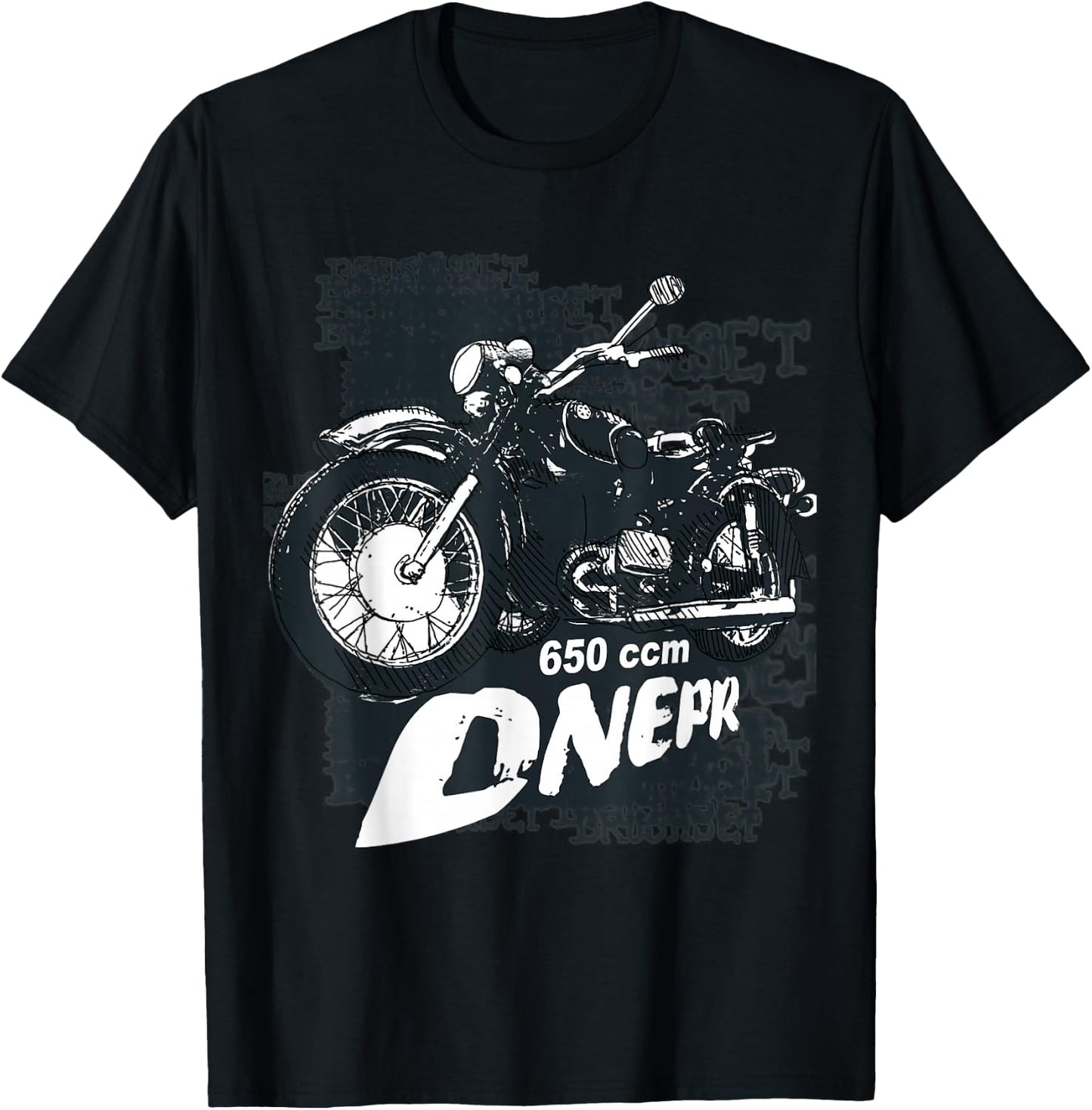 Dnepr 650 cc Sowjet Motorcycle with Side Car T-Shirt - T-Shirt | Black