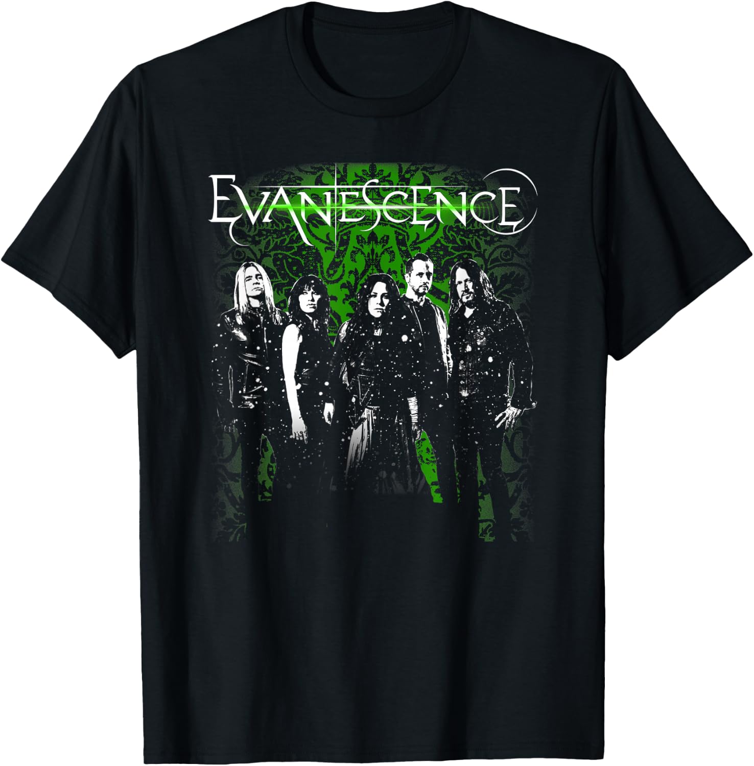Evanescence – Band Photo Green T-Shirt - T-Shirt | Black