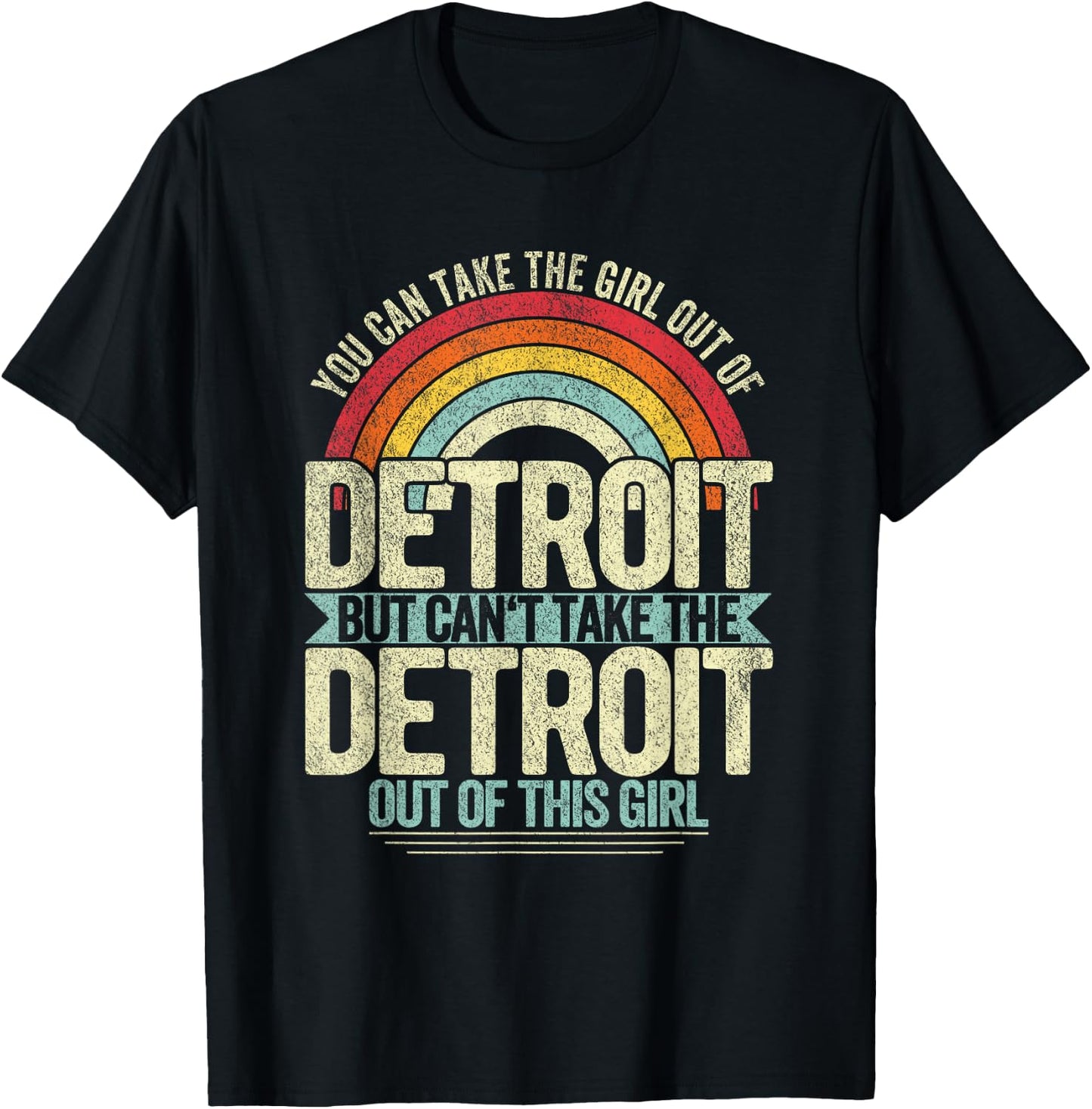 Girl Out Of Detroit Michigan Hometown Home Detroit T-Shirt - T-Shirt | Black
