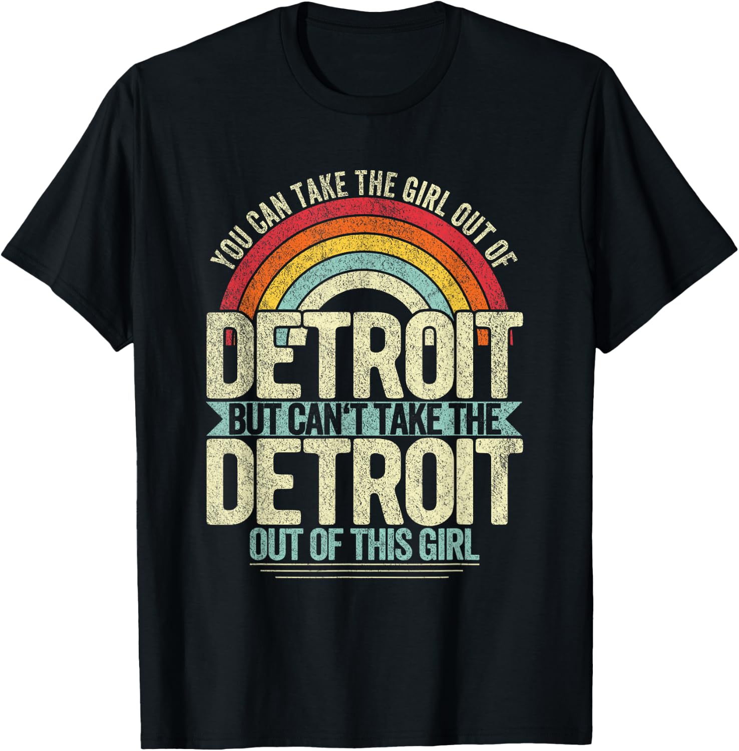 Girl Out Of Detroit Michigan Hometown Home Detroit T-Shirt - T-Shirt | Black