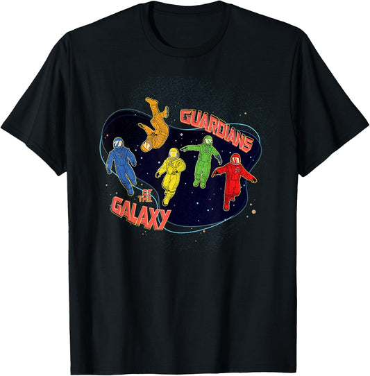 Marvel Guardians of the Galaxy Volume 3 Team in Spacesuits T-Shirt - T-Shirt | Black