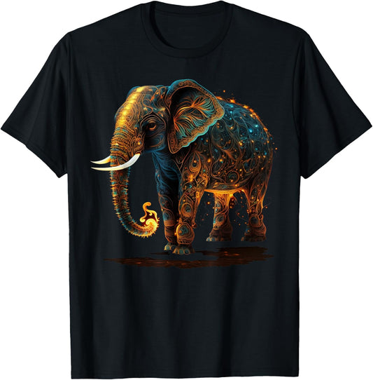Cute Elephant Lover Animal on Elephant T-Shirt - T-Shirt | Black