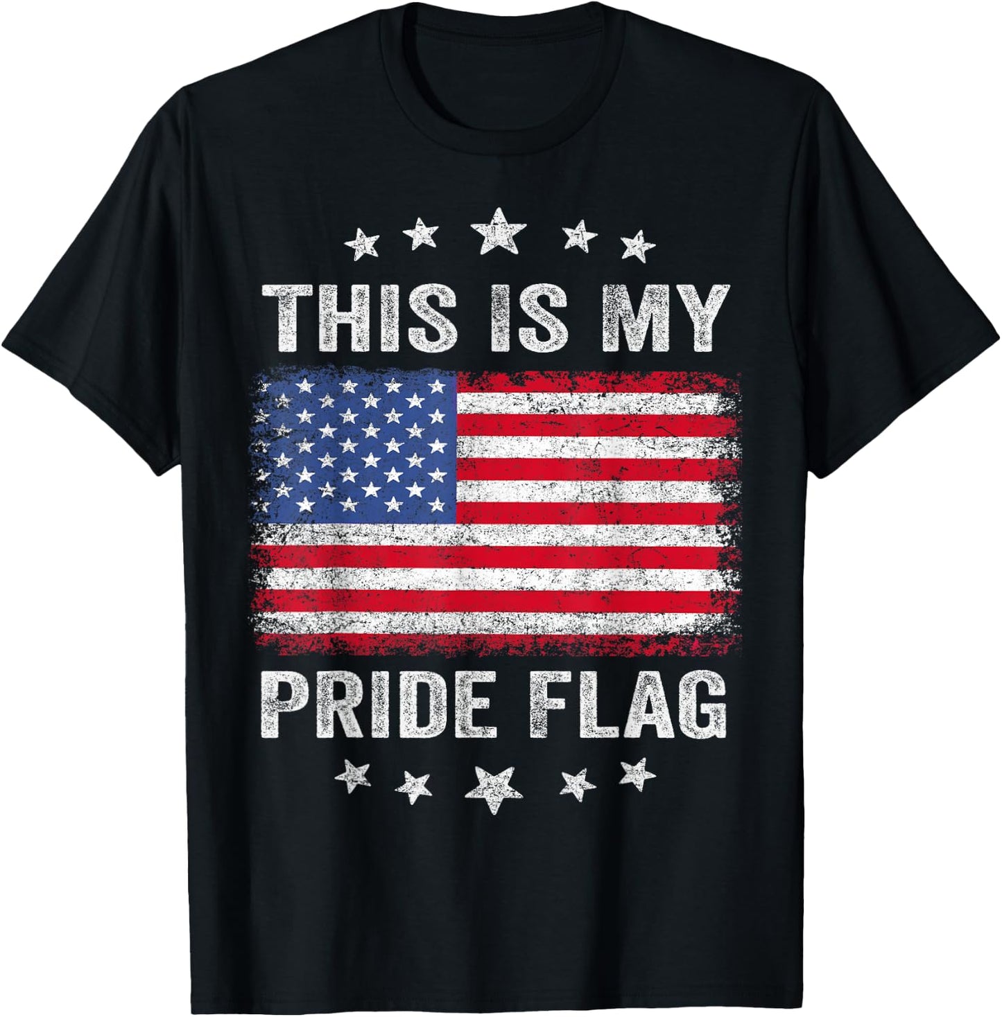 This is My Pride Flag USA American 4th of July Patriotic T-Shirt - T-Shirt | Black