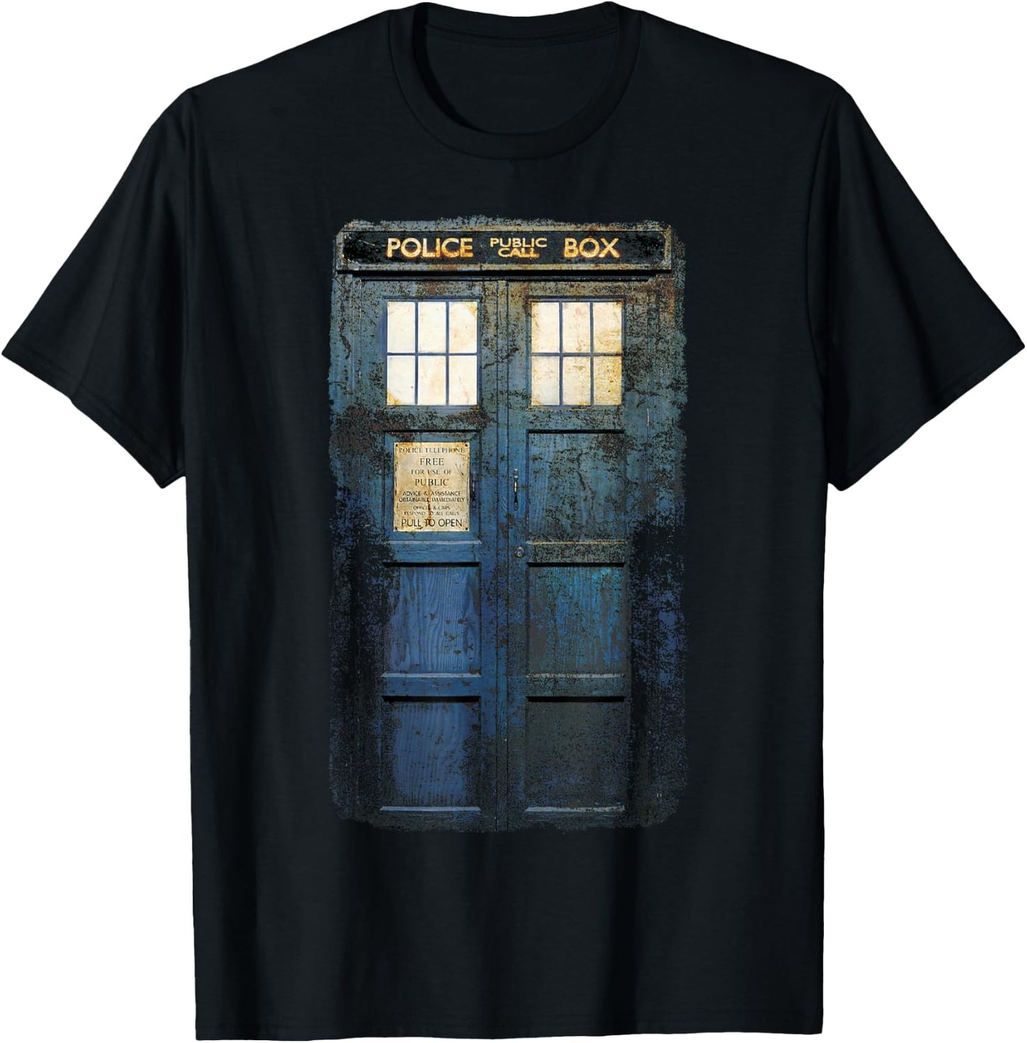 Cosplay Tardis Distressed Time-Traveller Sci-Fan T-Shirt - T-Shirt | Black