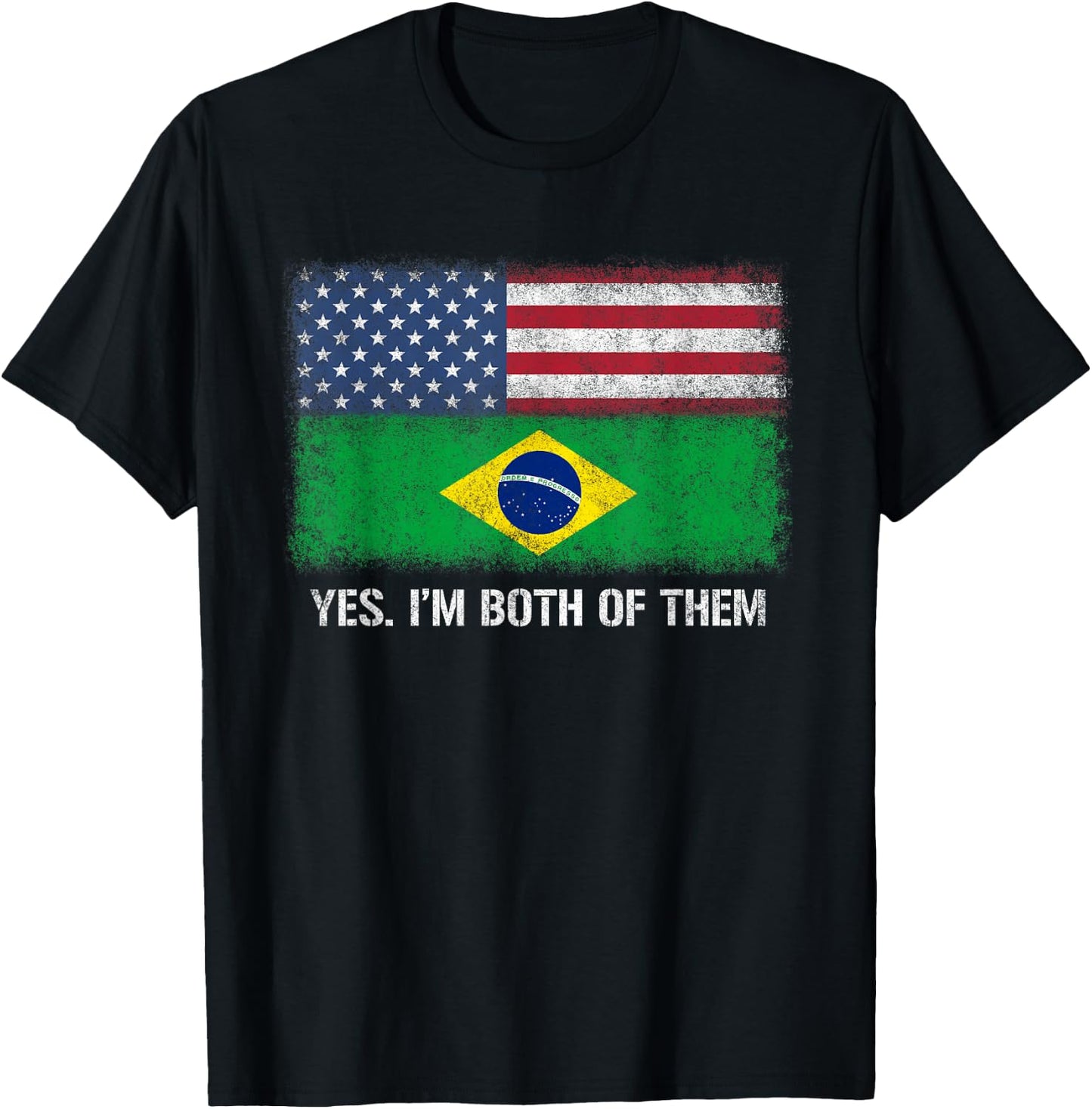 Usa Brazil Brazilian American Flag Dual Citizen Citizenship Kids Men T-Shirt - T-Shirt | Black