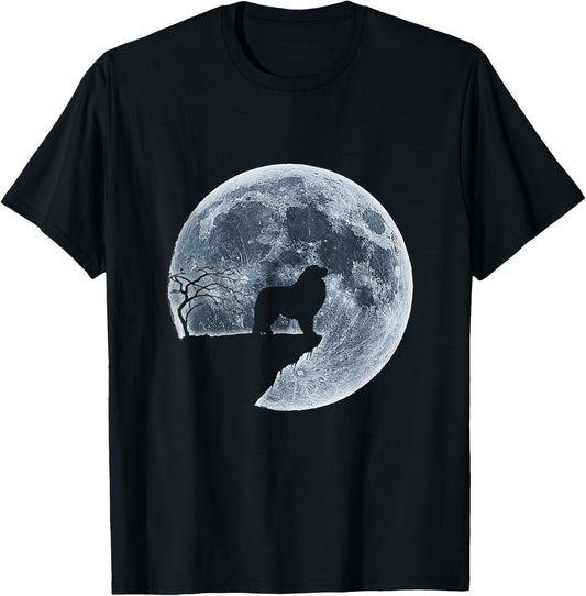 Great Pyrenees Halloween Costume Moon Silhouette T-Shirt - T-Shirt | Black