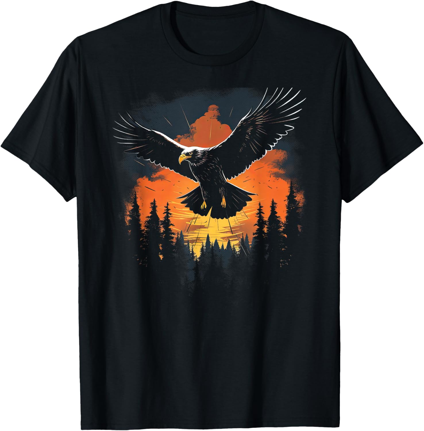 Eagle Forest Animal Wildlife T-Shirt - T-Shirt | Black