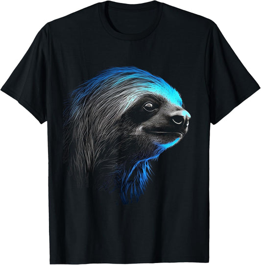 Sloth - Animal Art Animal Motif Artwork Sloth T-Shirt - T-Shirt | Black