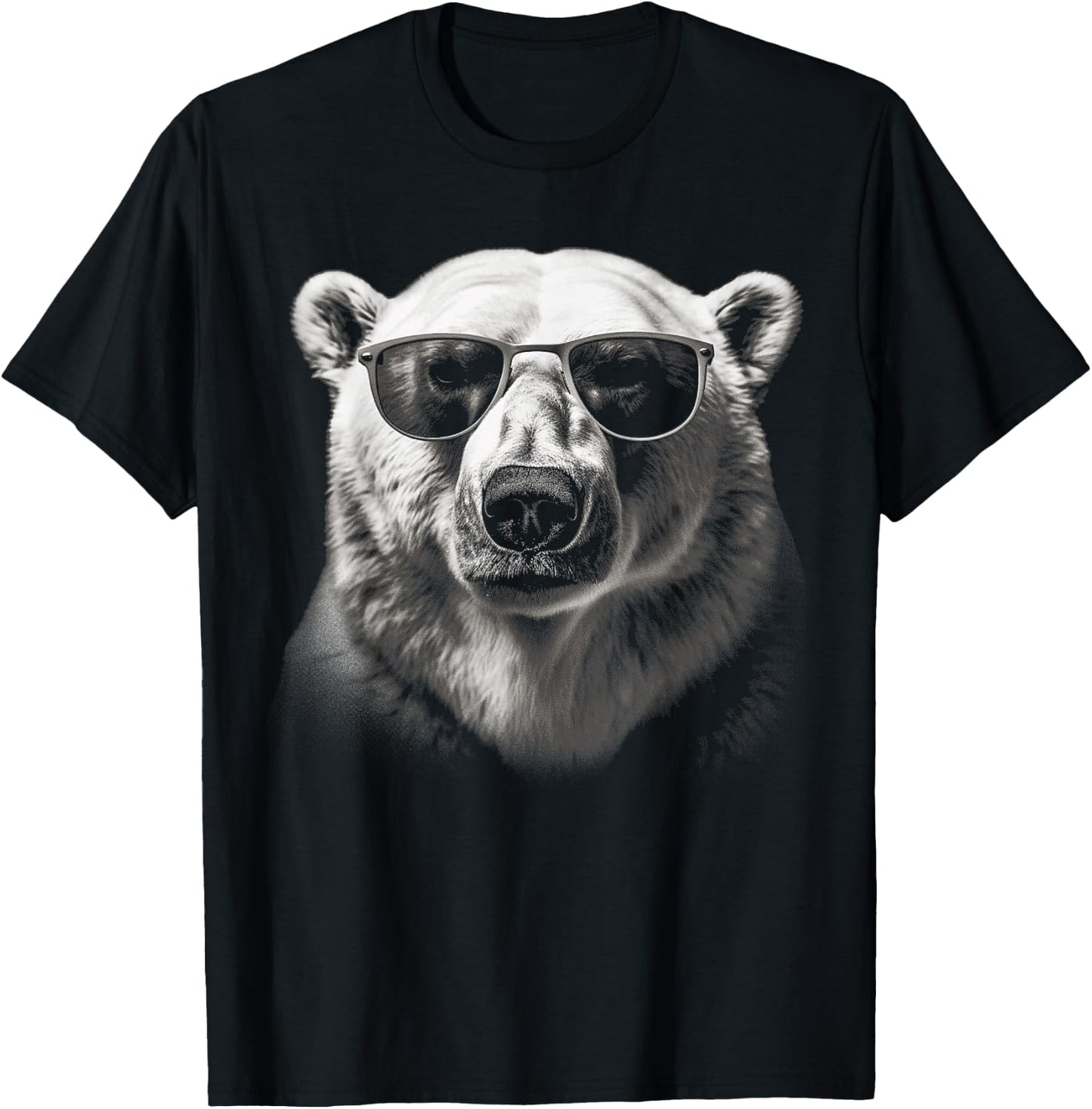 Polar Bear sunglasses wild animal art animal Polar Bear T-Shirt - T-Shirt | Black