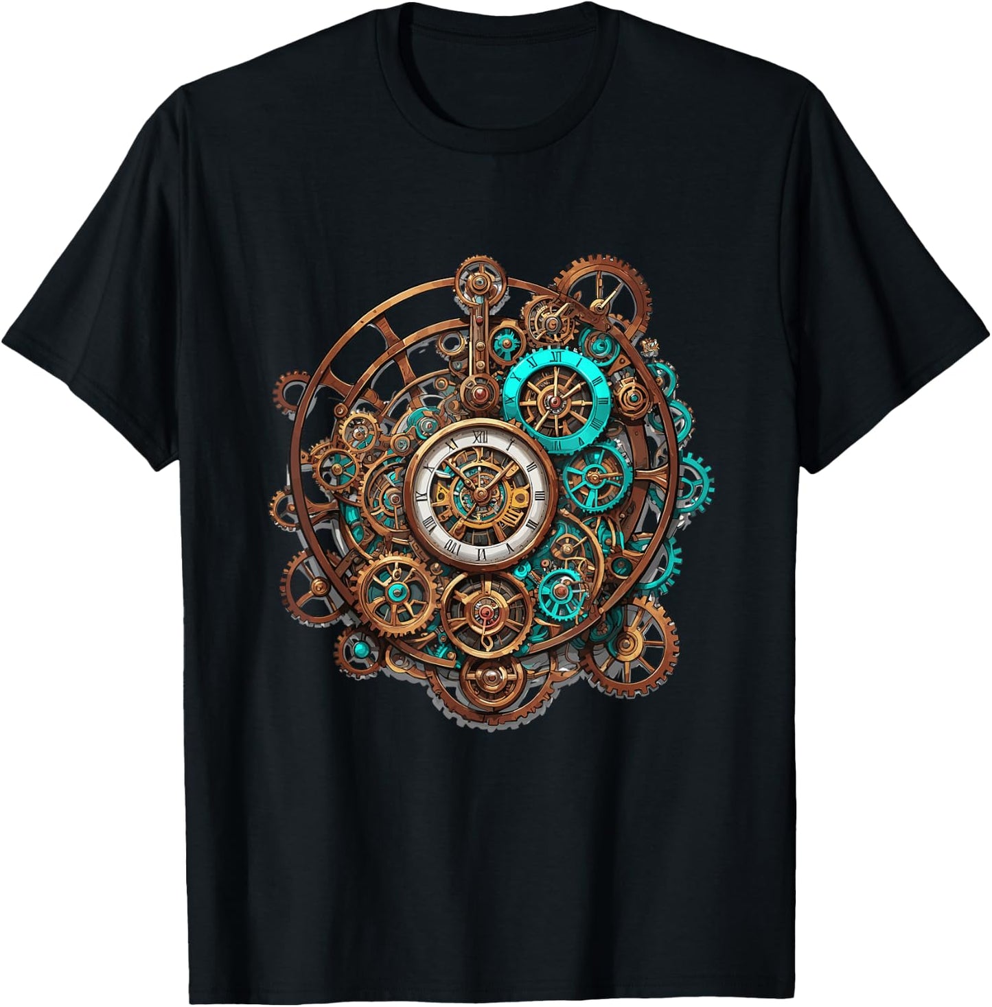 Vintage steampunk clock gears steampunk T-Shirt - T-Shirt | Black