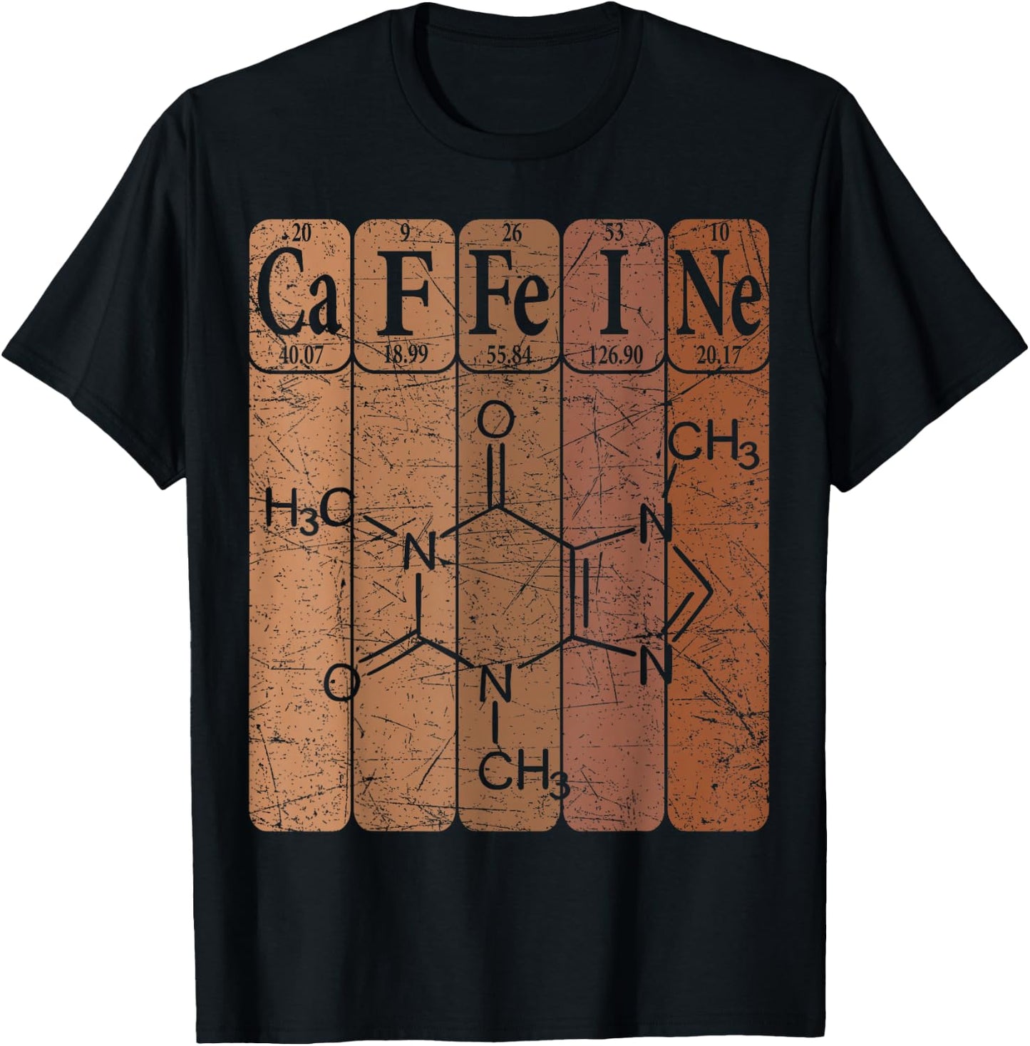 Caffeine Periodic Table Elements Coffeeholic Coffee Lover T-Shirt - T-Shirt | Black