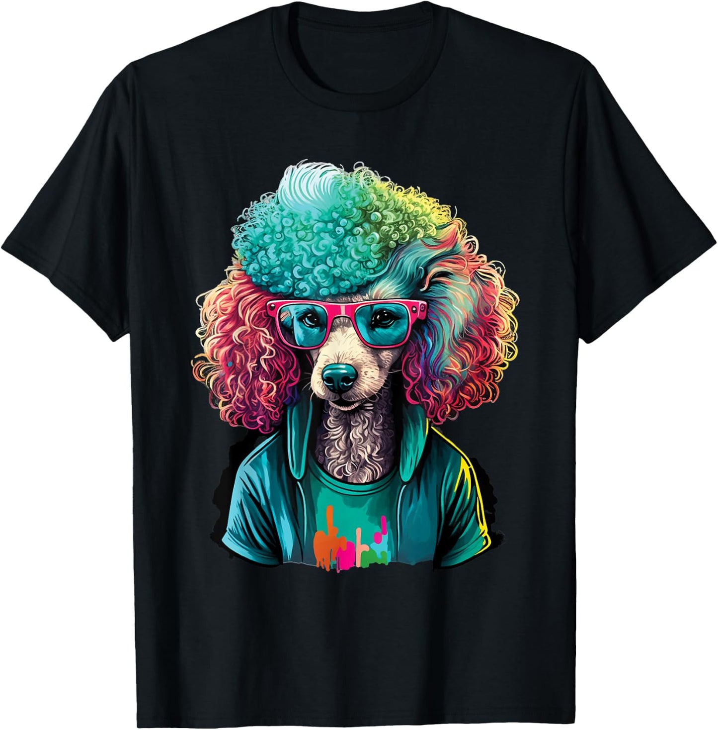 Tie Dye Poodle - Dog Owner Puppy Lover Pet Breeder Men Women Kids T-Shirt - T-Shirt | Black