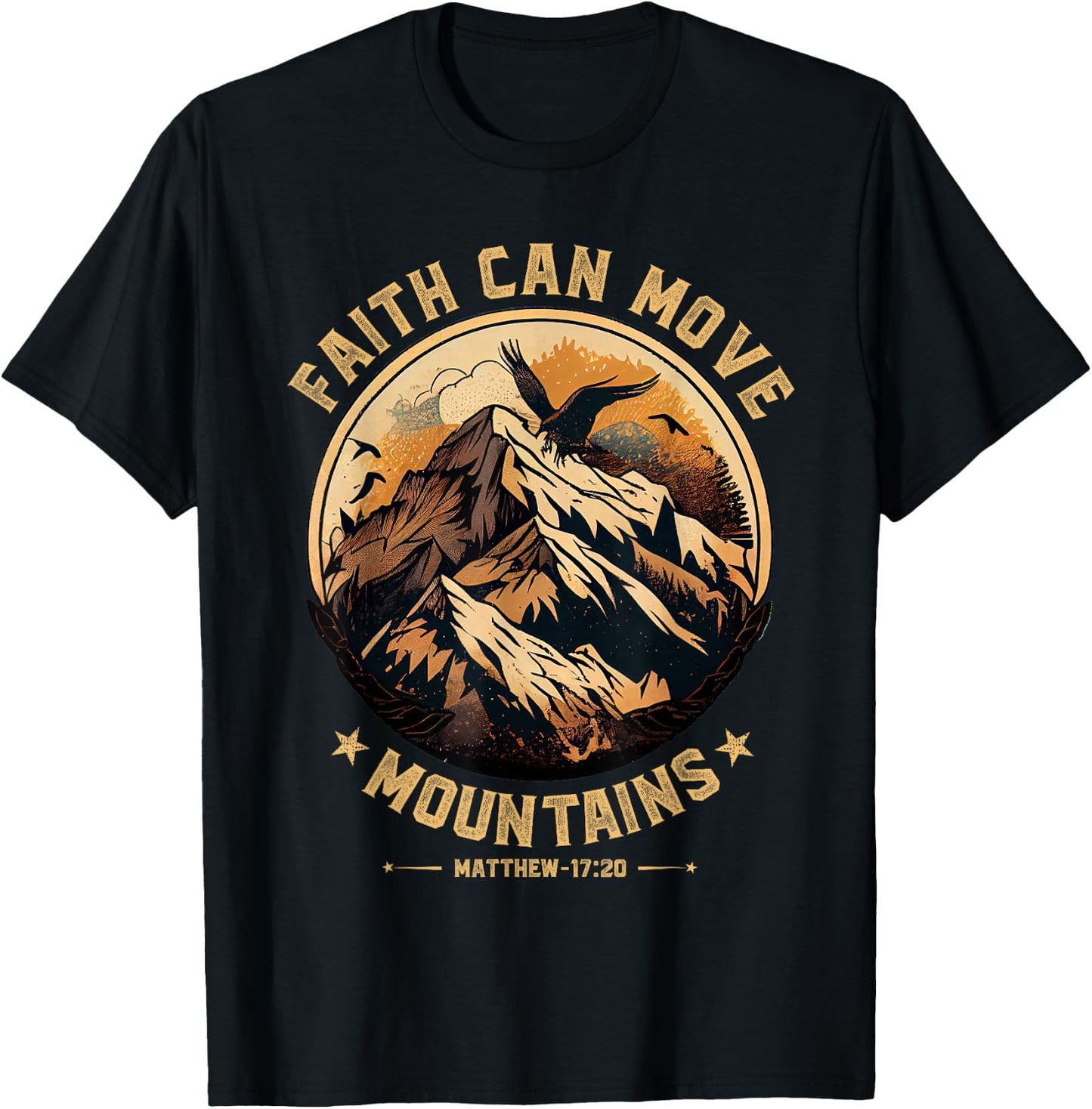 Faith Can Move Mountains Shirt Christian Men Women Kids T-Shirt - T-Shirt | Black