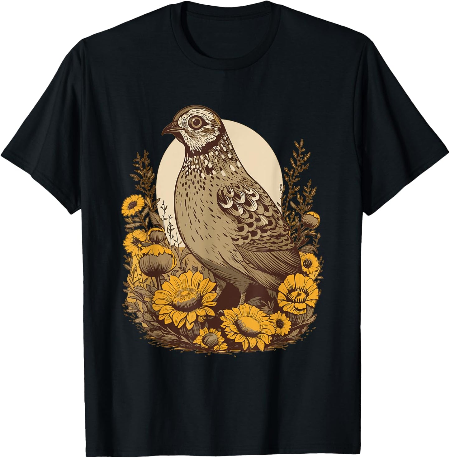 Quail Sunflower Outfit Quail Bird Lovers Girls T-Shirt - T-Shirt | Black