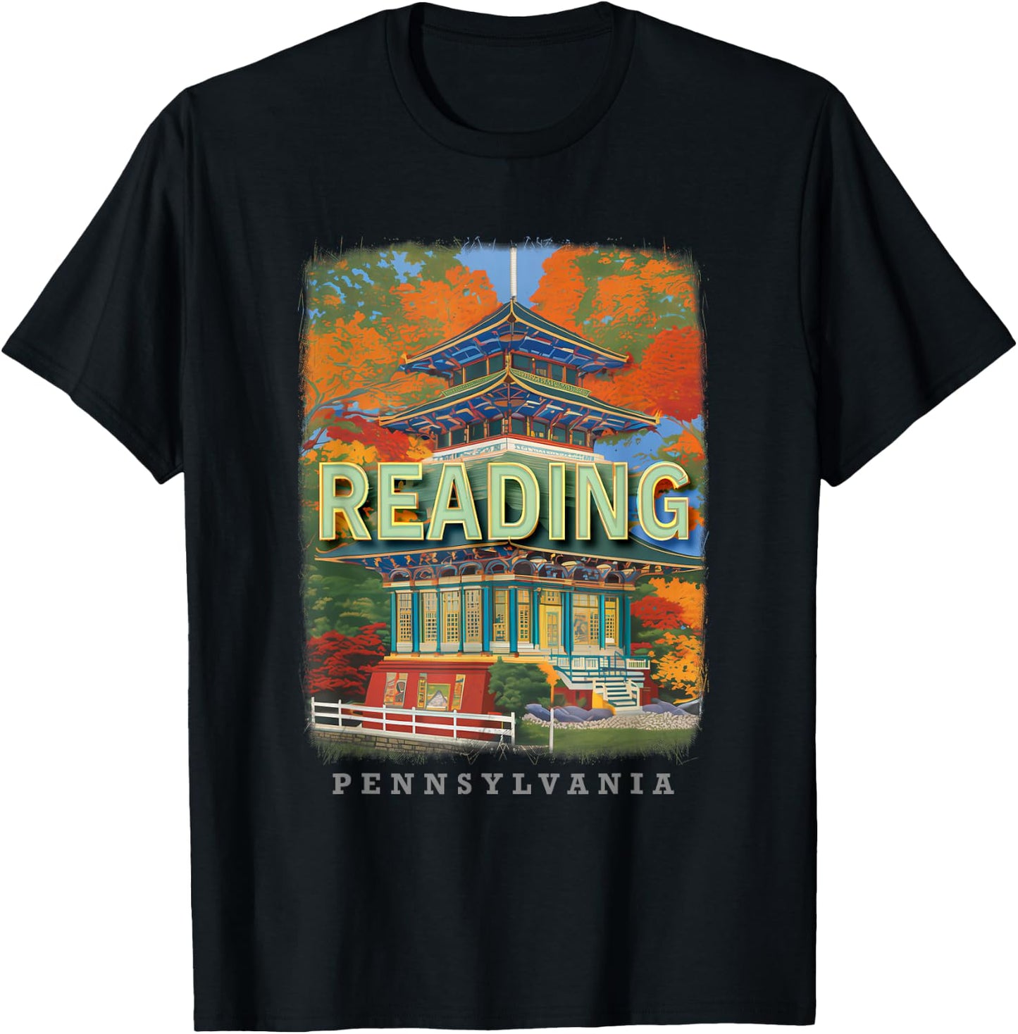 Reading Pennsylvania PA Historic Landmarks SD406 T-Shirt - T-Shirt | Black