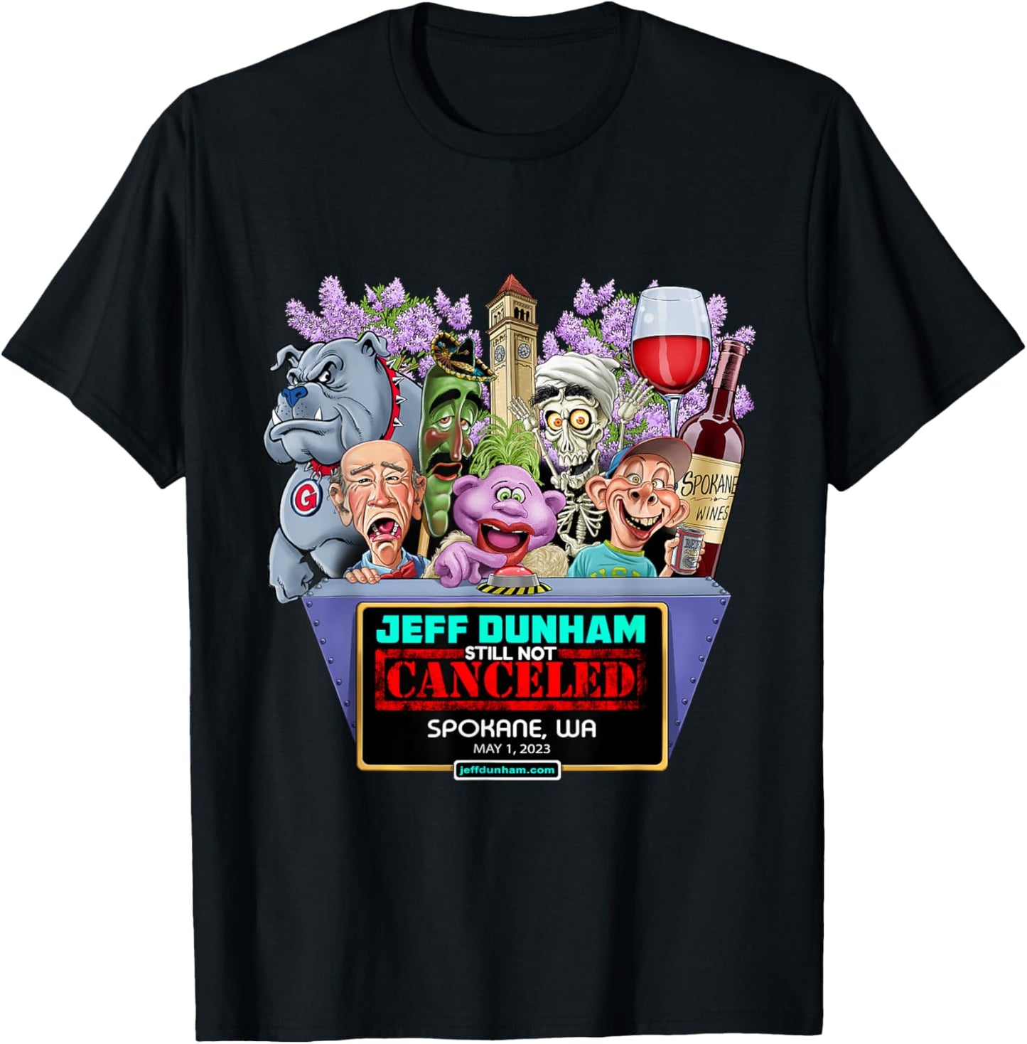 Jeff Dunham Spokane, WA (2023) T-Shirt - T-Shirt | Black