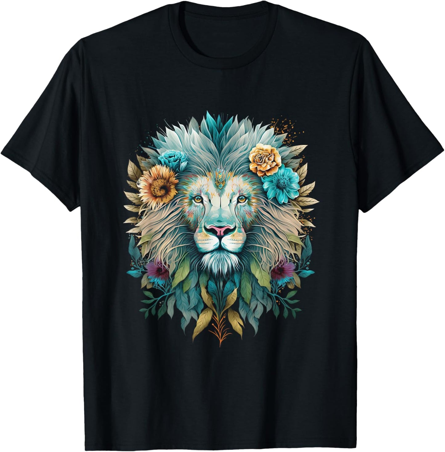 Lion colorful lions From Africa Day of the Dead T-Shirt - T-Shirt | Black