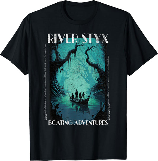 River Styx, Boating Adventures Cool Literature Reading Cute T-Shirt - T-Shirt | Black