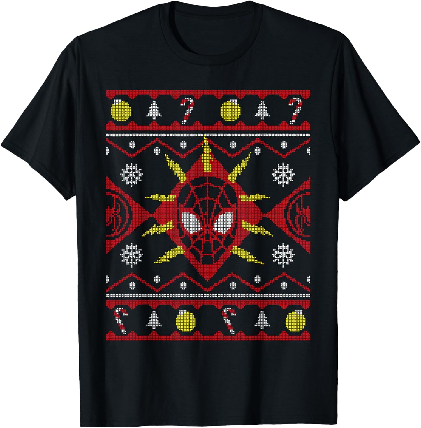 Marvel Spider-Man Miles Morales Ugly Christmas Sweater T-Shirt - T-Shirt | Black